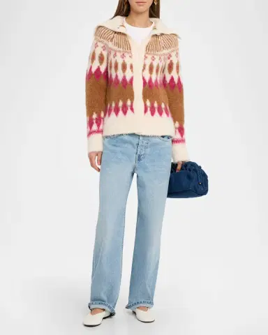 NAADAM Brushed Fair Isle Alpaca-Wool Cardigan | Thumbnail 2 NAADAM Brushed Fair Isle Alpaca-Wool Cardigan | Thumbnail 2