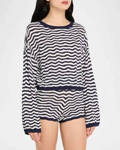 PQ Swim Palmer Striped Crochet Top | Thumbnail 4