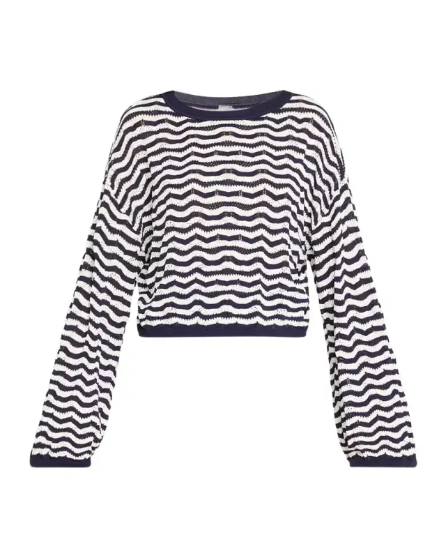 PQ Swim Palmer Striped Crochet Top