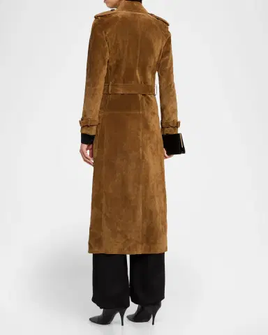 Saint Laurent Belted Suede Trench Coat | Thumbnail 3 Saint Laurent Belted Suede Trench Coat | Thumbnail 3