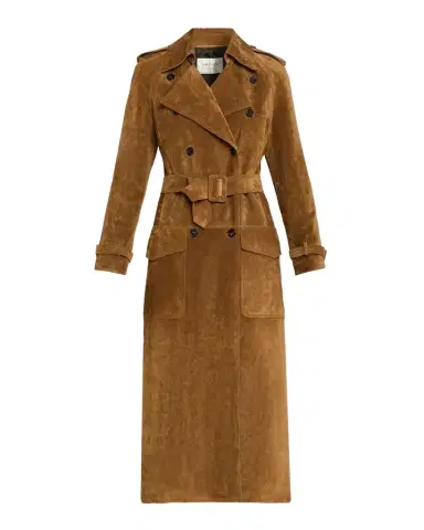 Saint Laurent Belted Suede Trench Coat | Thumbnail 1 Saint Laurent Belted Suede Trench Coat | Thumbnail 1