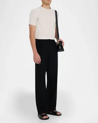 Reiss Men's Argon Stripe Textured Crewneck T-Shirt | Thumbnail 2