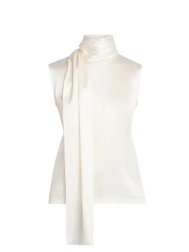 Women's Stretch-Silk Scarf Top - White
