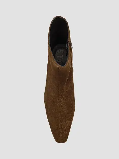 STAUD Women's Wally 55MM Suede Ankle Boots - Dark Brown | Thumbnail 5