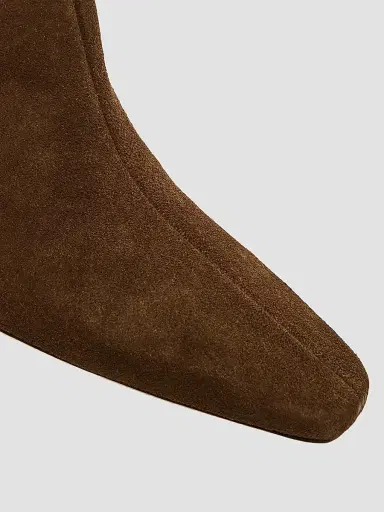 STAUD Women's Wally 55MM Suede Ankle Boots - Dark Brown | Thumbnail 6