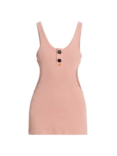 Chloé Women's Cut-Out Embroidered Cotton Tank - Coral Sand | Thumbnail 1 Chloé Women's Cut-Out Embroidered Cotton Tank - Coral Sand | Thumbnail 1