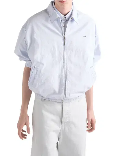Prada Men's Chambray Blouson Jacket - Blue - Size 48 | Thumbnail 2