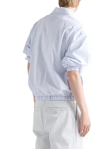 Prada Men's Chambray Blouson Jacket - Blue - Size 48 | Thumbnail 3