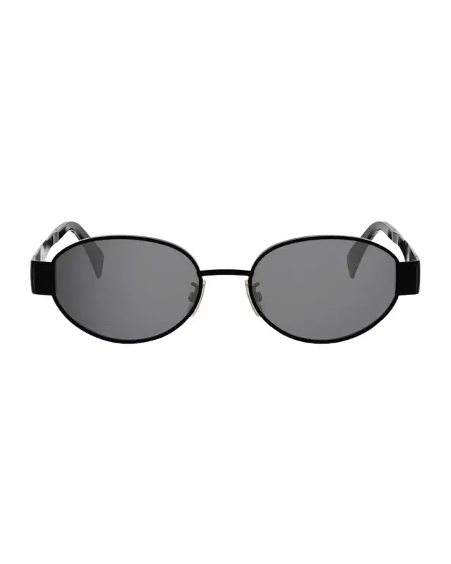 CELINE Men 's Triomphe Metal Oval Sunglasses