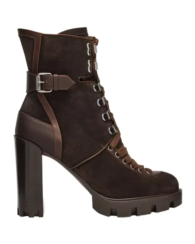 100mm New Macademia Mixed Leather Ankle Boots