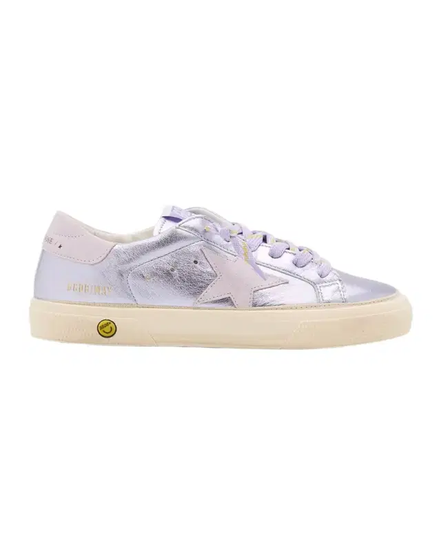 Golden Goose Girl 's May Laminated Nappa Leather Sneakers, Kid