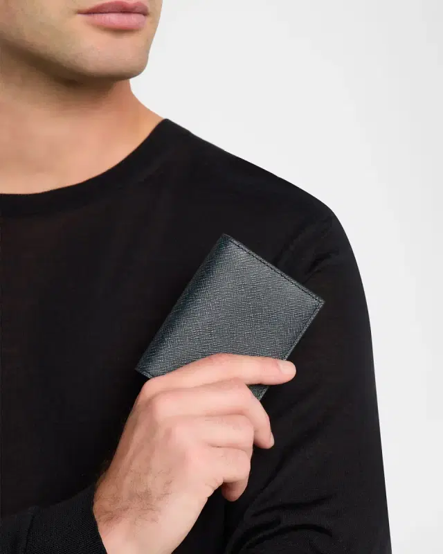 Men 's Sartorial Two-Tone Leather Card Holder
