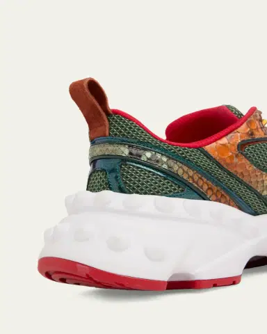 Christian Louboutin Men's So Flo Mesh & Snakeskin Runner Sneakers | Thumbnail 6
