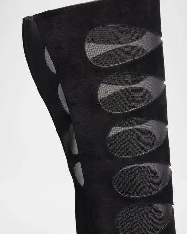 Christian Louboutin 100mm Circus Max Suede and Mesh Over-The-Knee Boots | Thumbnail 3 Christian Louboutin 100mm Circus Max Suede and Mesh Over-The-Knee Boots | Thumbnail 3