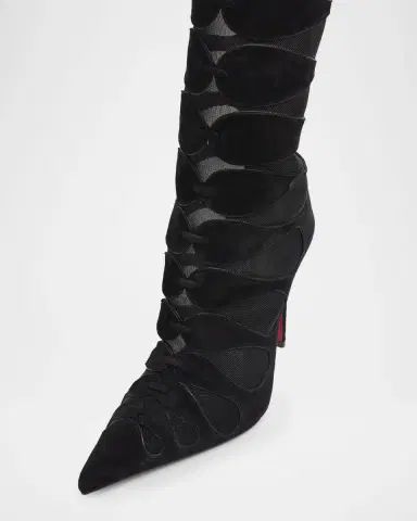 Christian Louboutin 100mm Circus Max Suede and Mesh Over-The-Knee Boots | Thumbnail 4 Christian Louboutin 100mm Circus Max Suede and Mesh Over-The-Knee Boots | Thumbnail 4
