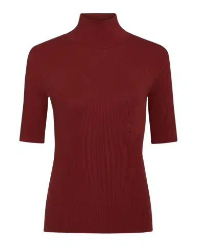 Vince Ribbed Elbow-Sleeve Turtleneck Top | Thumbnail 1