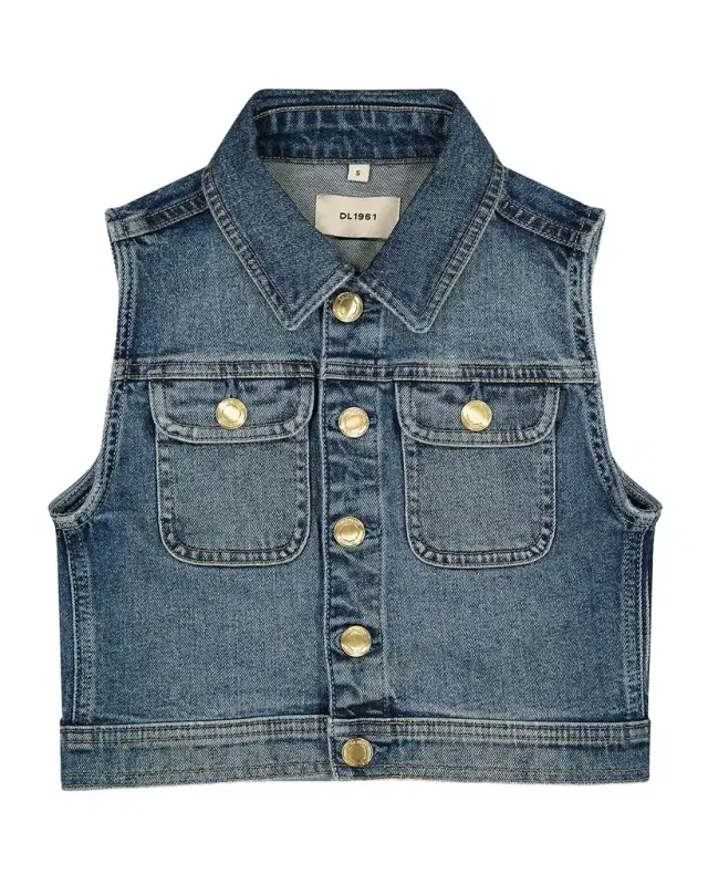 Girl 's Manning Denim Vest, Size S-