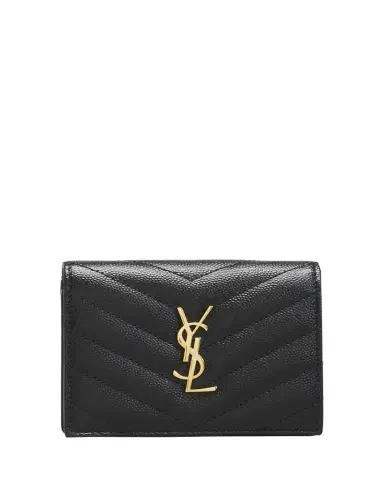 Saint Laurent YSL Monogram Grain de Poudre Flap Card Case | Thumbnail 1 Saint Laurent YSL Monogram Grain de Poudre Flap Card Case | Thumbnail 1