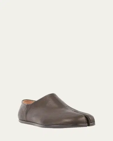 Maison Margiela Men 's Tabi Babouchev Tabi-Toe Leather Slip-On Shoes | Thumbnail 2