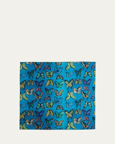 Hunt Slonem Lakeside Butterfly Cotton Dinner Napkin - 20"Sq. | Thumbnail 2