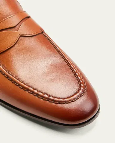Santoni Men's Door Leather Penny Loafers | Thumbnail 5