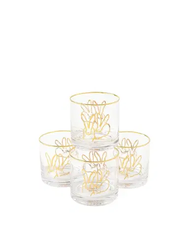Hunt Slonem Double Bunny Old Fashioned Glasses, Set of 4 | Thumbnail 1 Hunt Slonem Double Bunny Old Fashioned Glasses, Set of 4 | Thumbnail 1