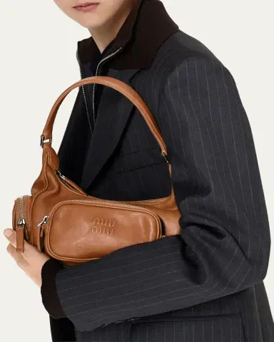 Miu Miu Pocket Nappa Leather Shoulder Bag | Thumbnail 2 Miu Miu Pocket Nappa Leather Shoulder Bag | Thumbnail 2