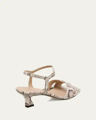 Stuart Weitzman 50mm Vinnie Snake-Embossed Leather Sandals | Thumbnail 3