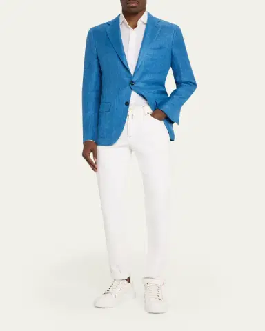 Kiton Men's Linen, Cashmere and Silk Herringbone Sport Coat | Thumbnail 2 Kiton Men's Linen, Cashmere and Silk Herringbone Sport Coat | Thumbnail 2