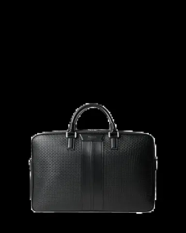 Serapian Men's Slim Stepan Canvas and Leather Briefcase | Thumbnail 2