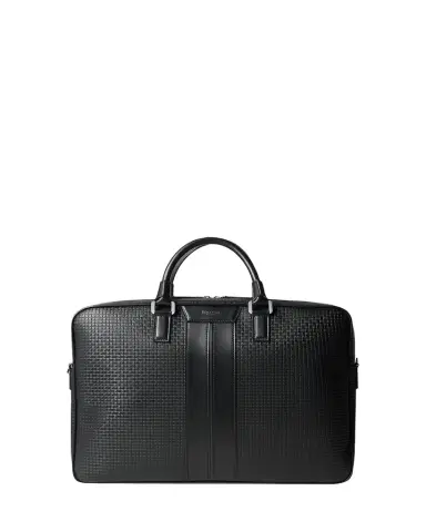 Serapian Men's Slim Stepan Canvas and Leather Briefcase | Thumbnail 1