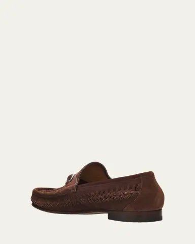 Gucci Men's Horsebit 1953 Woven Suede Bit Loafers | Thumbnail 5 Gucci Men's Horsebit 1953 Woven Suede Bit Loafers | Thumbnail 5