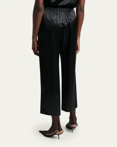 Saint Laurent Silk Straight-Leg Crop Pajama Pants | Thumbnail 3 Saint Laurent Silk Straight-Leg Crop Pajama Pants | Thumbnail 3