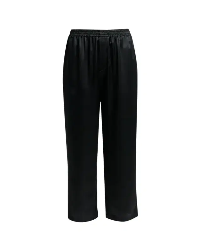Silk Straight-Leg Crop Pajama Pants