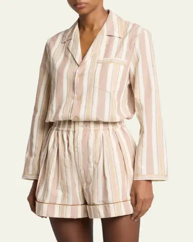 Saint Laurent Striped Cotton Pajama Shirt | Thumbnail 4