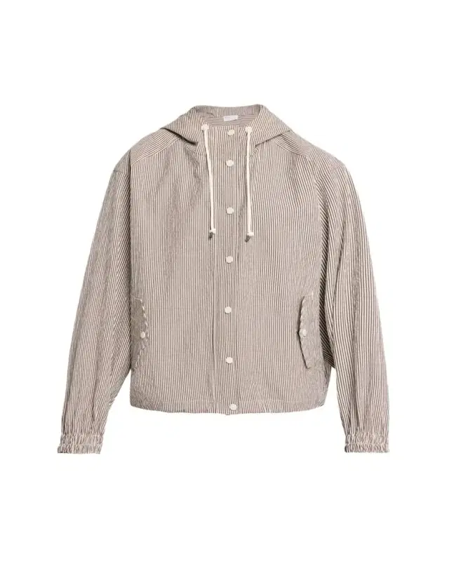 Cotton Seersucker Hooded Jacket