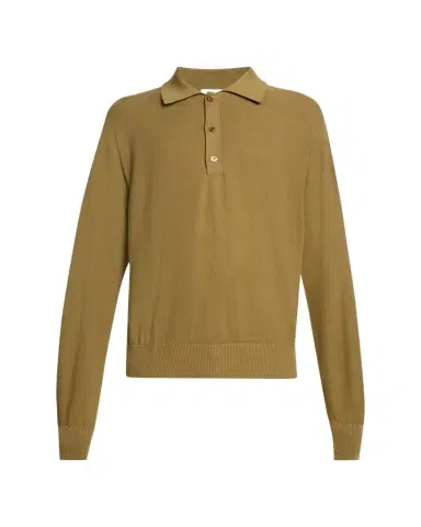 Saint Laurent Men's Cotton Knit Polo Sweater | Thumbnail 1