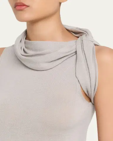Rick Owens Twisted Cowl-Neck Sleeveless Top | Thumbnail 5