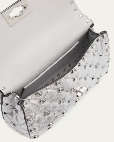 Valentino Garavani Quilted Rockstud Metallic Leather Top-Handle Bag | Thumbnail 4 Valentino Garavani Quilted Rockstud Metallic Leather Top-Handle Bag | Thumbnail 4