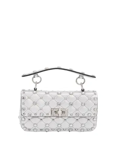 Valentino Garavani Quilted Rockstud Metallic Leather Top-Handle Bag | Thumbnail 1 Valentino Garavani Quilted Rockstud Metallic Leather Top-Handle Bag | Thumbnail 1