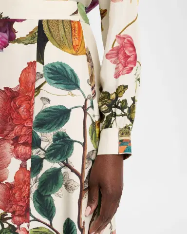 Libertine Hollyhock Silk Midi Tulip Skirt | Thumbnail 4