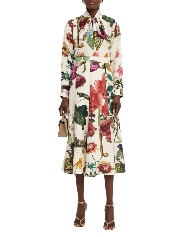 Hollyhock Silk Midi Tulip Skirt