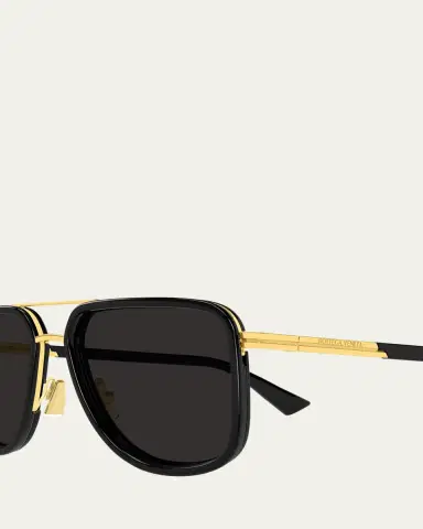 Bottega Veneta 56mm Acetate & Metal Aviator Sunglasses | Thumbnail 3 Bottega Veneta 56mm Acetate & Metal Aviator Sunglasses | Thumbnail 3