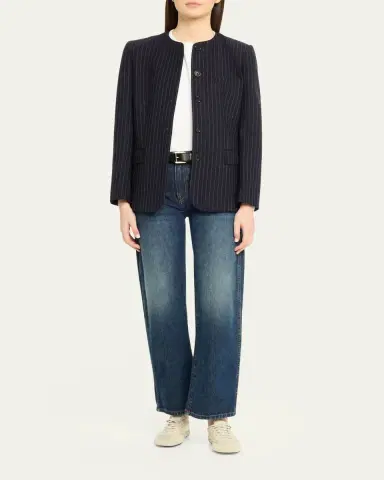 Nili Lotan Gertrude Pinstripe Single-Breasted Jacket | Thumbnail 2 Nili Lotan Gertrude Pinstripe Single-Breasted Jacket | Thumbnail 2