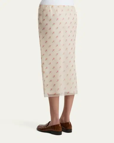 Khaite Sydni Rose-Print Silk Midi Skirt | Thumbnail 2 Khaite Sydni Rose-Print Silk Midi Skirt | Thumbnail 2