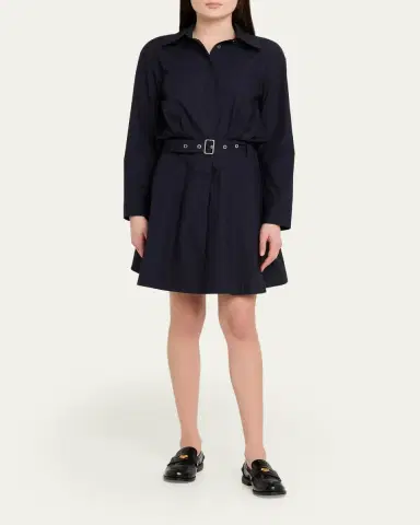 3.1 Phillip Lim Long-Sleeve Belted Cotton Mini Dress | Thumbnail 2