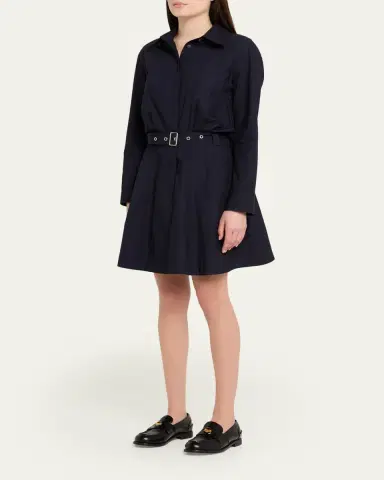 3.1 Phillip Lim Long-Sleeve Belted Cotton Mini Dress | Thumbnail 4