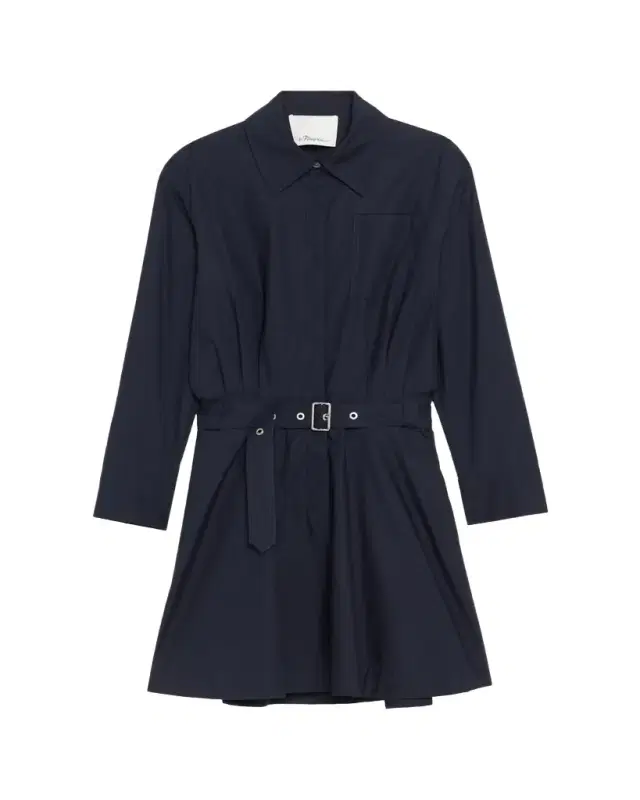 3.1 Phillip Lim Long-Sleeve Belted Cotton Mini Dress