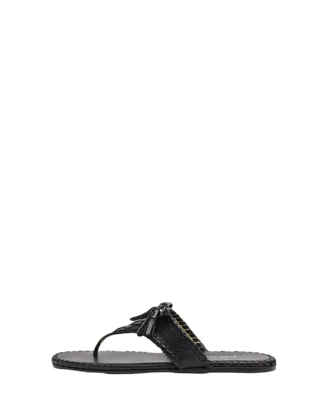 Sienna Threaded Leather Thong Sandals