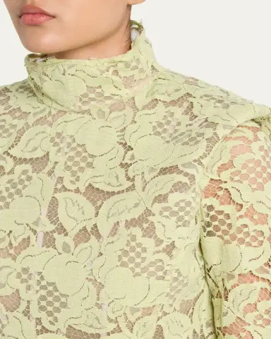 Marc Jacobs Runway Sculptural Lace Long-Sleeve Bow Trumpet Gown | Thumbnail 5
